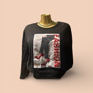 Women's Grey  Graphic Sweater